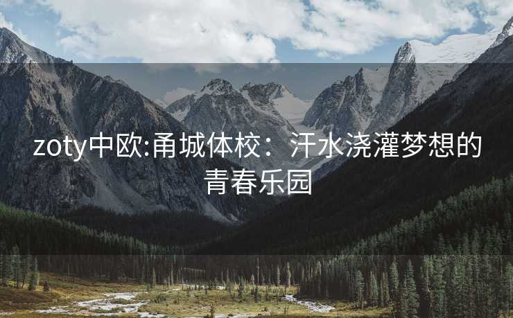 zoty中欧:甬城体校：汗水浇灌梦想的青春乐园