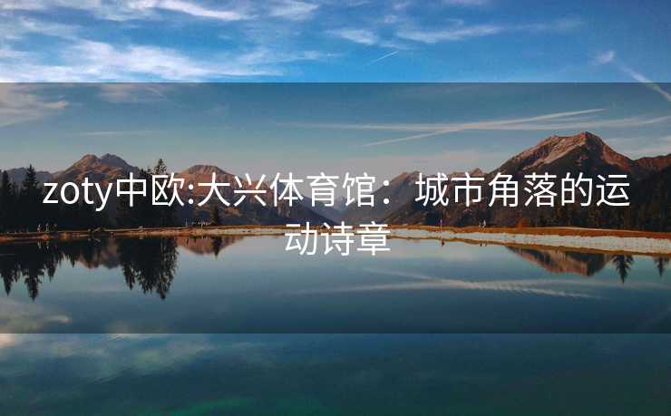 zoty中欧:大兴体育馆：城市角落的运动诗章