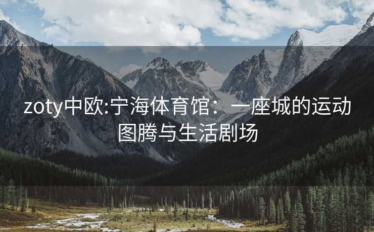 zoty中欧:宁海体育馆：一座城的运动图腾与生活剧场